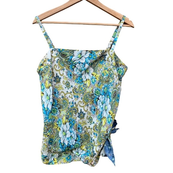 Old Navy women's maternity floral silk tank top size large - Picture 1 of 5